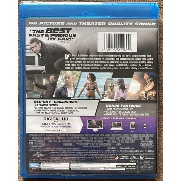 Furious 7 (Blu-ray/DVD) - NEW - Picture 4 of 4